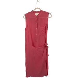 Pure DKNY  Faux Wrap Dress Woman Coral Small‎ Summer